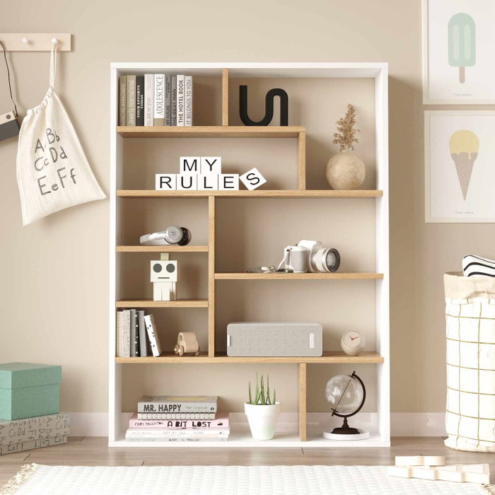 Hanah Home Kee1-Sw Estantería Natural y Blanco